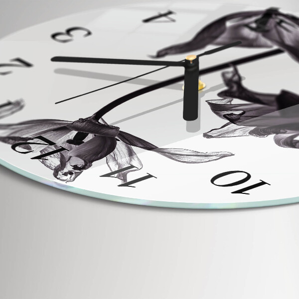 Round wall clock Flowers