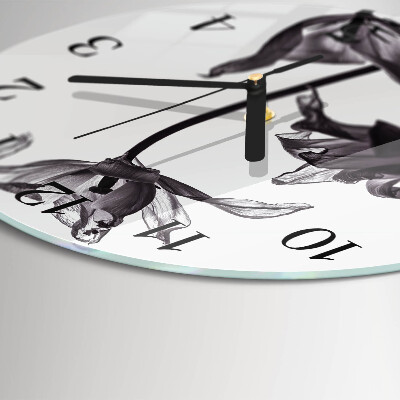Round wall clock Flowers