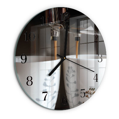 Round wall clock Coffee machine