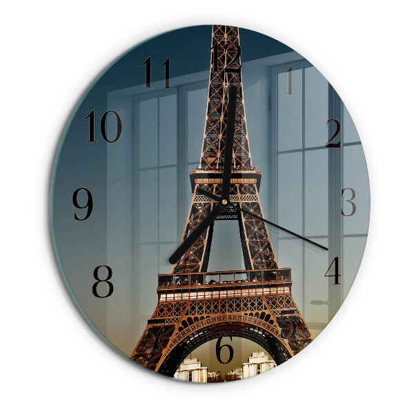 Round wall clock Eiffel Tower
