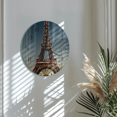 Round wall clock Eiffel Tower