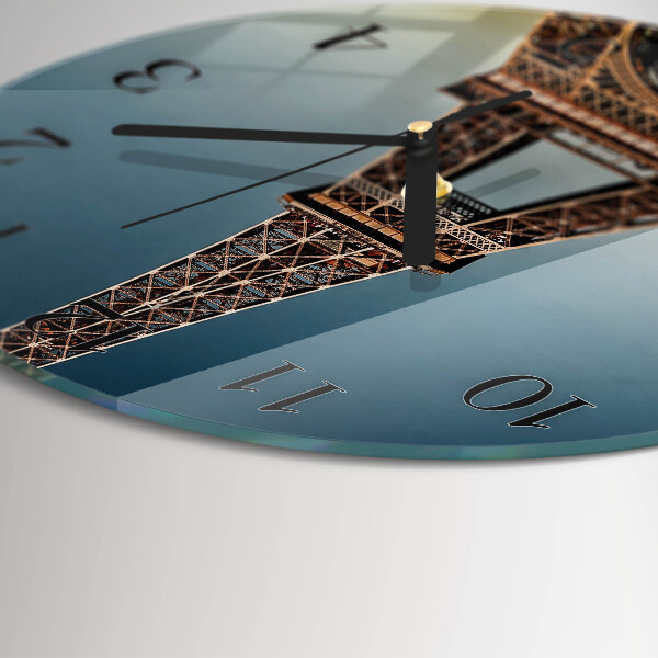 Round wall clock Eiffel Tower
