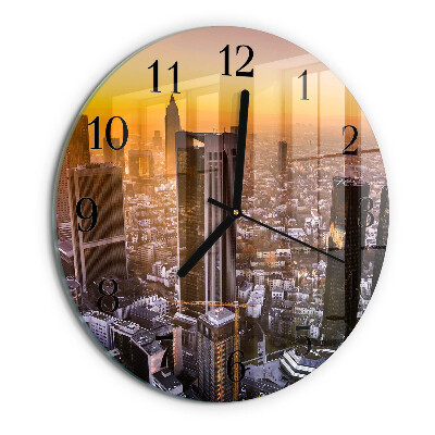 Round wall clock Sunset