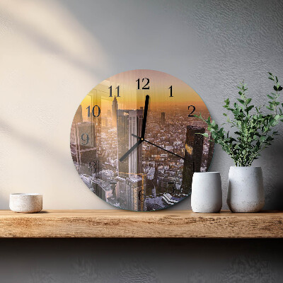 Round wall clock Sunset