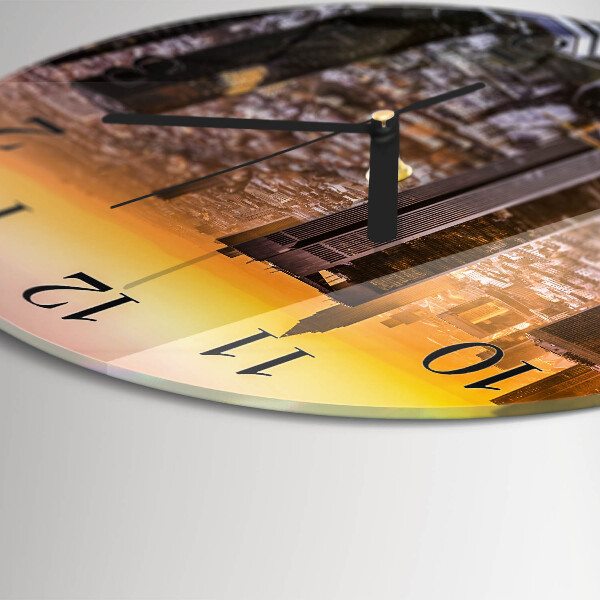 Round wall clock Sunset