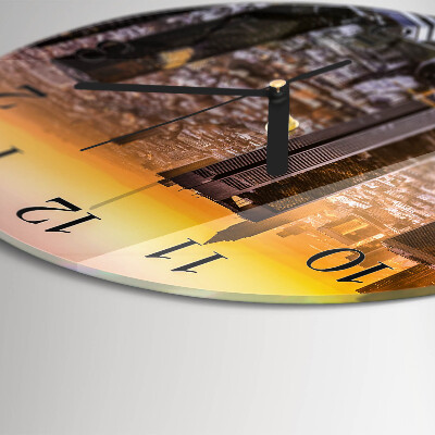 Round wall clock Sunset