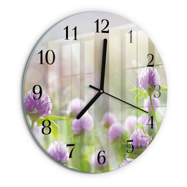 Round wall clock Flowers