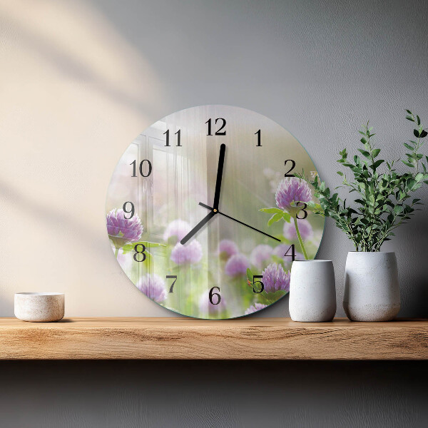Round wall clock Flowers