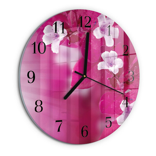 Round wall clock Flowers