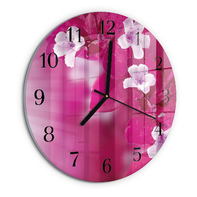 Round wall clock Flowers