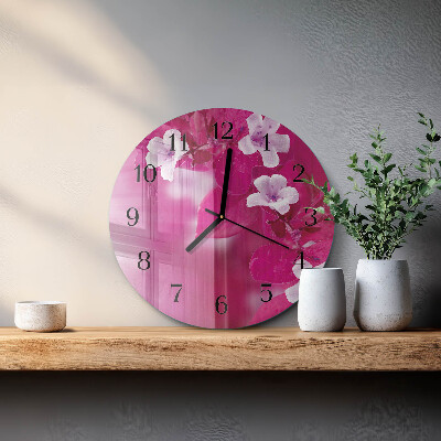 Round wall clock Flowers