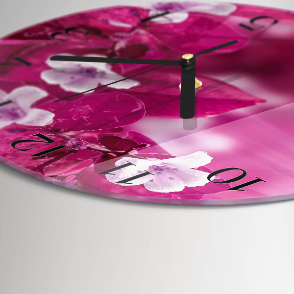 Round wall clock Flowers