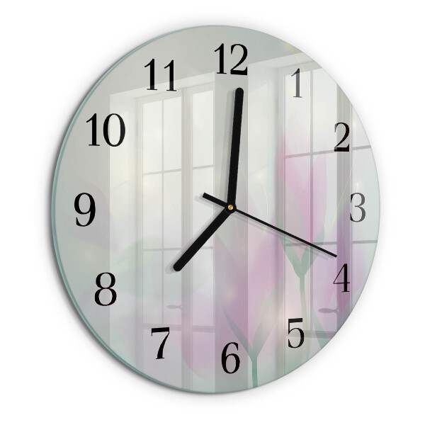 Round wall clock Flowers