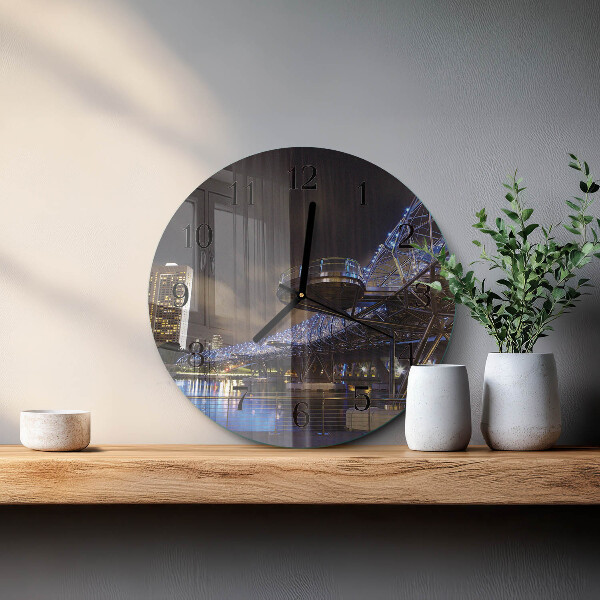Round wall clock Night
