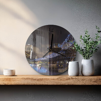 Round wall clock Night