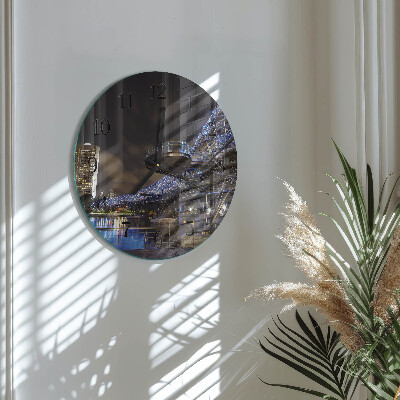 Round wall clock Night