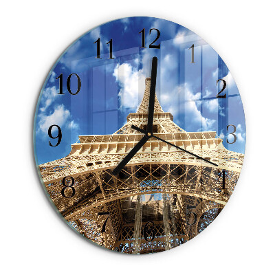 Round wall clock Eiffel Tower
