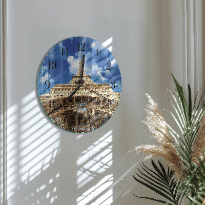 Round wall clock Eiffel Tower