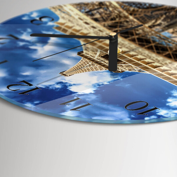 Round wall clock Eiffel Tower