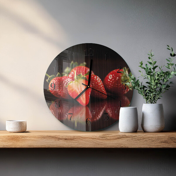 Round wall clock Strawberries