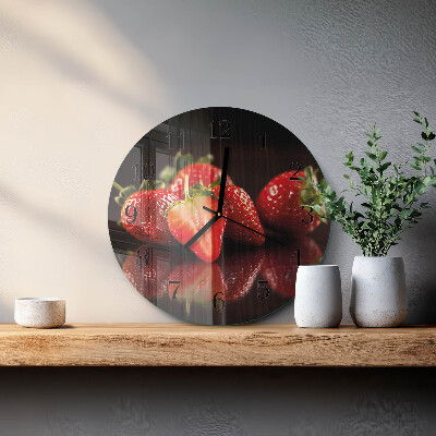Round wall clock Strawberries