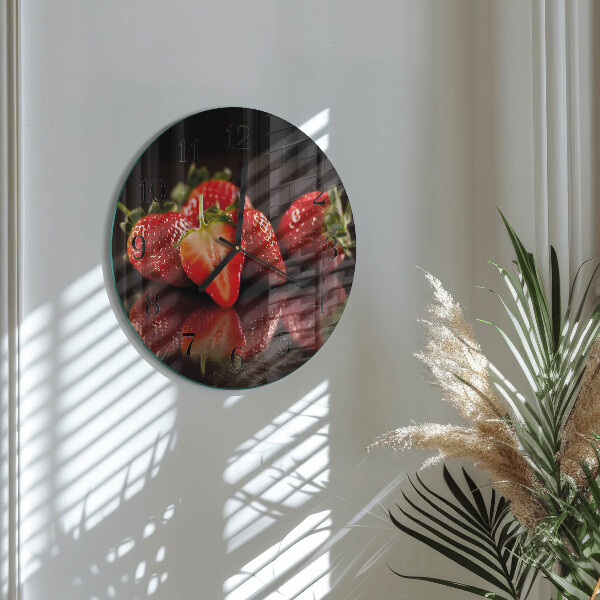 Round wall clock Strawberries