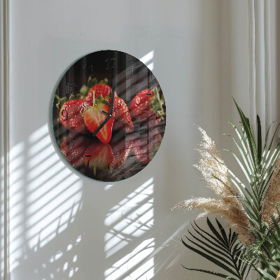 Round wall clock Strawberries