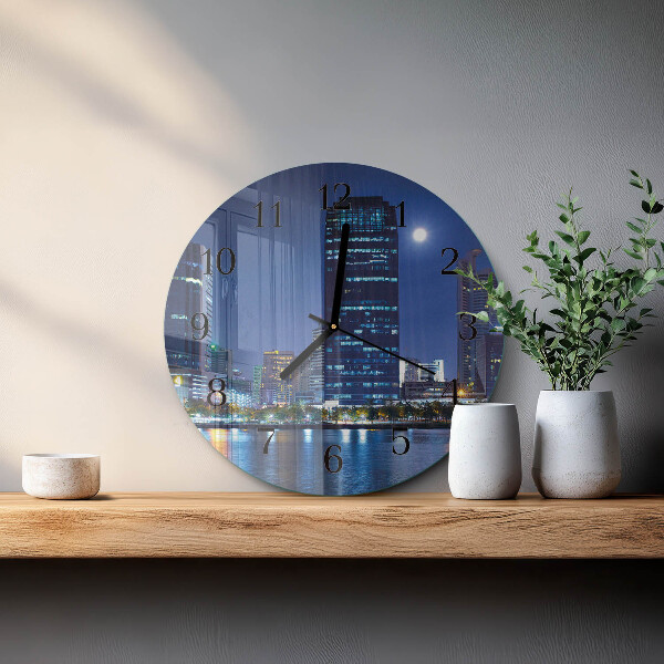 Round wall clock Night on the Town