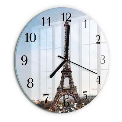 Round wall clock Eiffel Tower