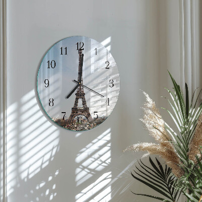 Round wall clock Eiffel Tower