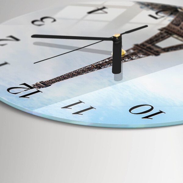 Round wall clock Eiffel Tower