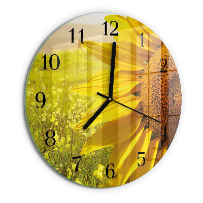 Round wall clock Sunflower