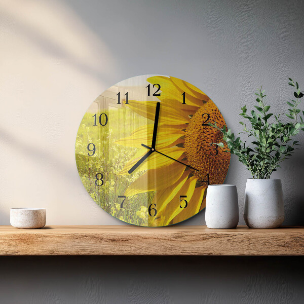 Round wall clock Sunflower