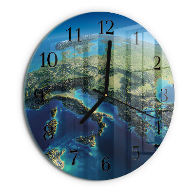 Round wall clock Earth