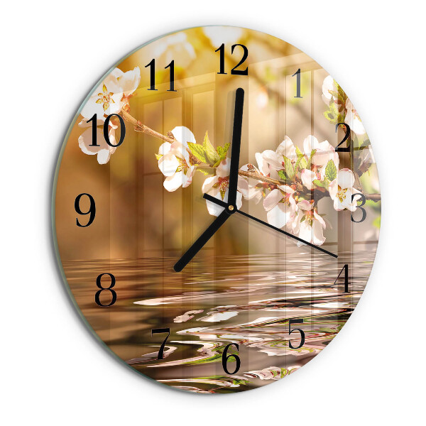 Round wall clock Flowers