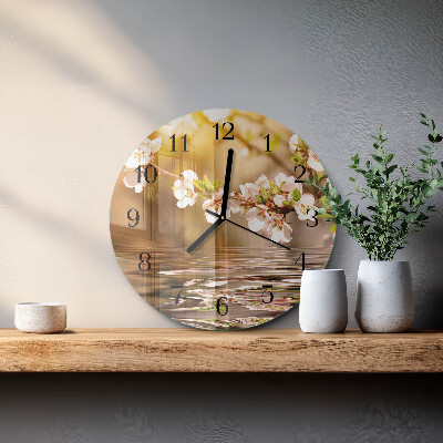 Round wall clock Flowers
