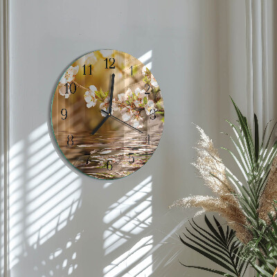 Round wall clock Flowers
