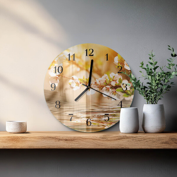 Round wall clock Flowers