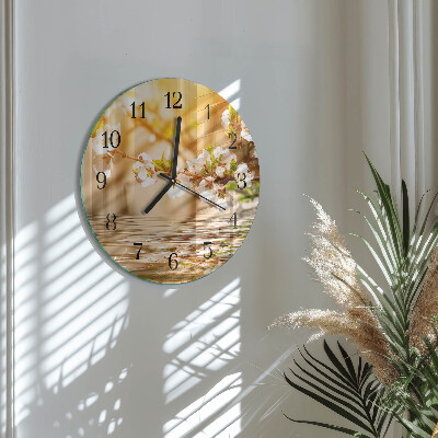 Round wall clock Flowers