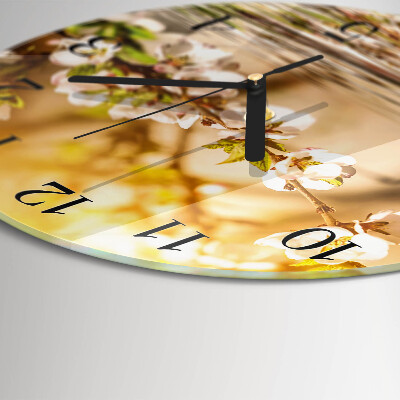 Round wall clock Flowers