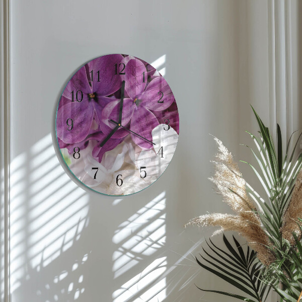 Round wall clock Flowers