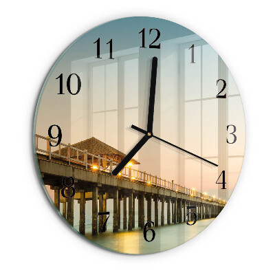 Round wall clock Wooden Walkway