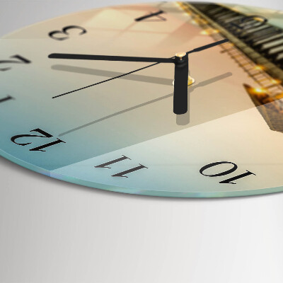 Round wall clock Wooden Walkway