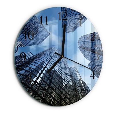 Round wall clock Glass Buildings