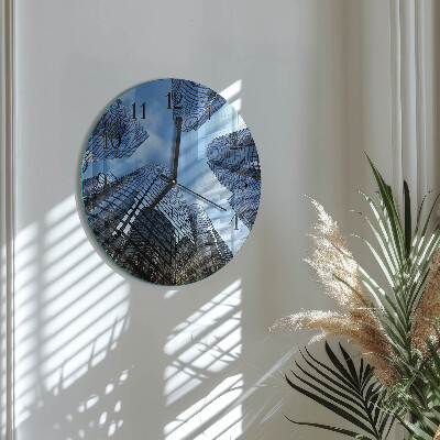 Round wall clock Glass Buildings