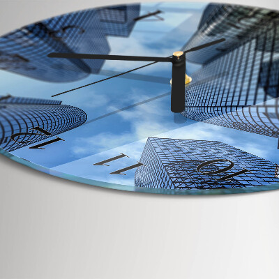 Round wall clock Glass Buildings