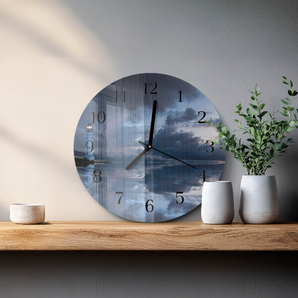 Round wall clock Lighthouse