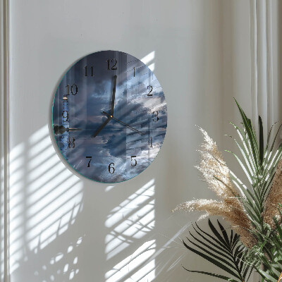 Round wall clock Lighthouse