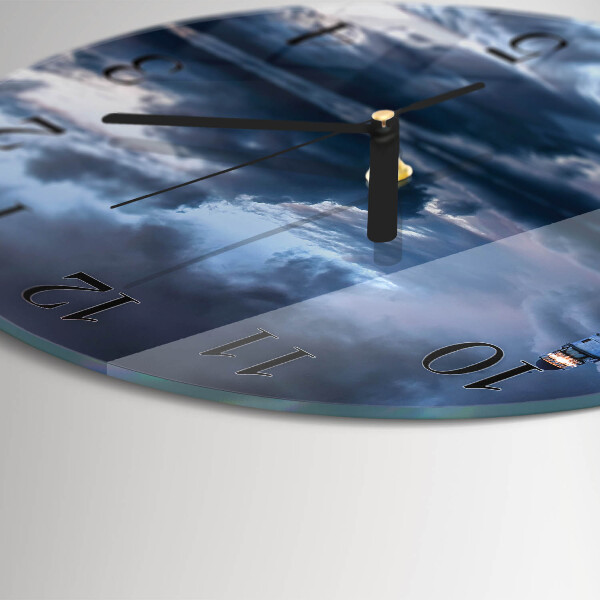 Round wall clock Lighthouse
