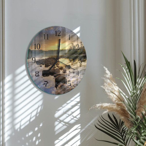 Round wall clock Lake Natura